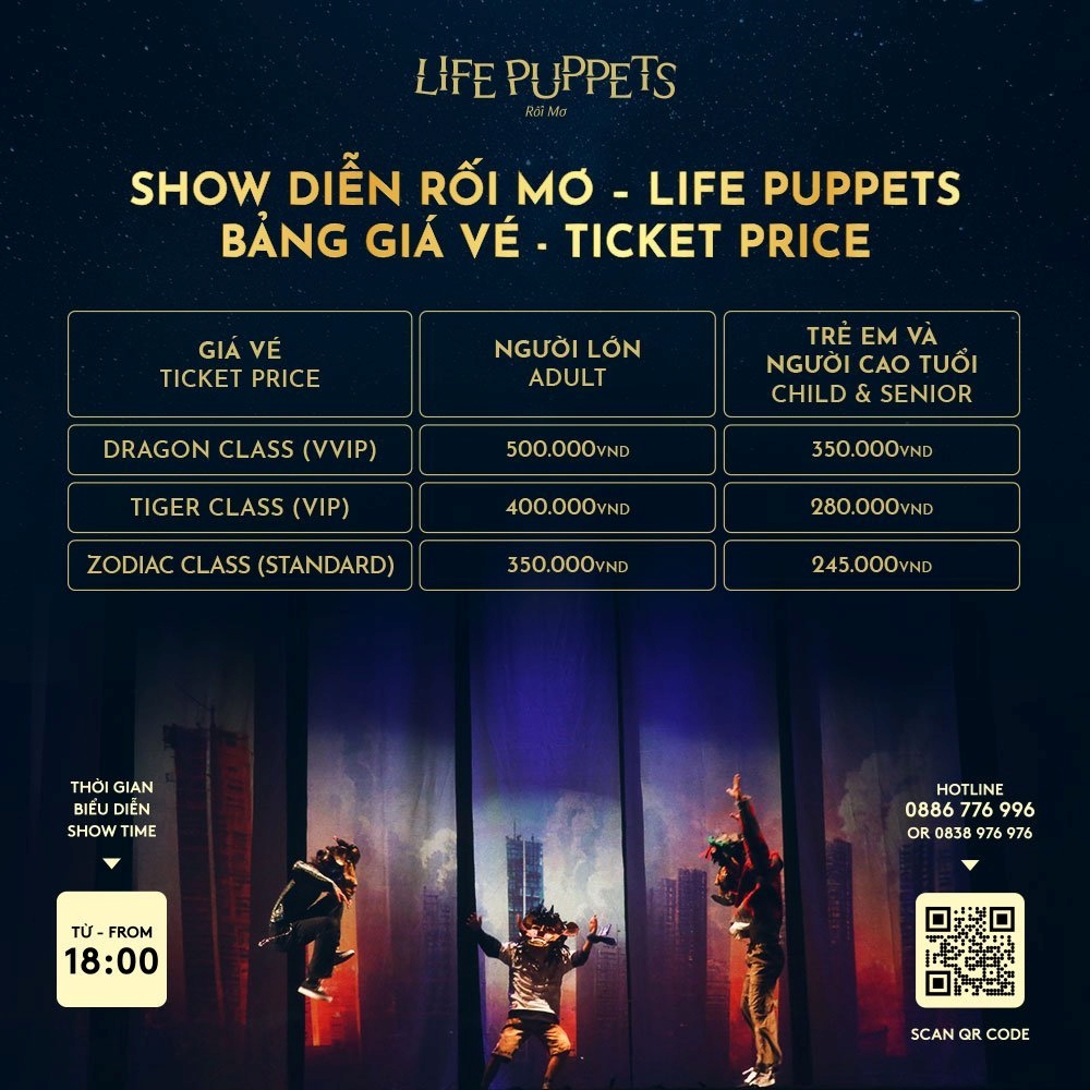 SHOW DIỄN LIFE PUPPETS - RỐI MƠ THÔNG BÁO CẬP NHẬT BẢNG GIÁ 2025