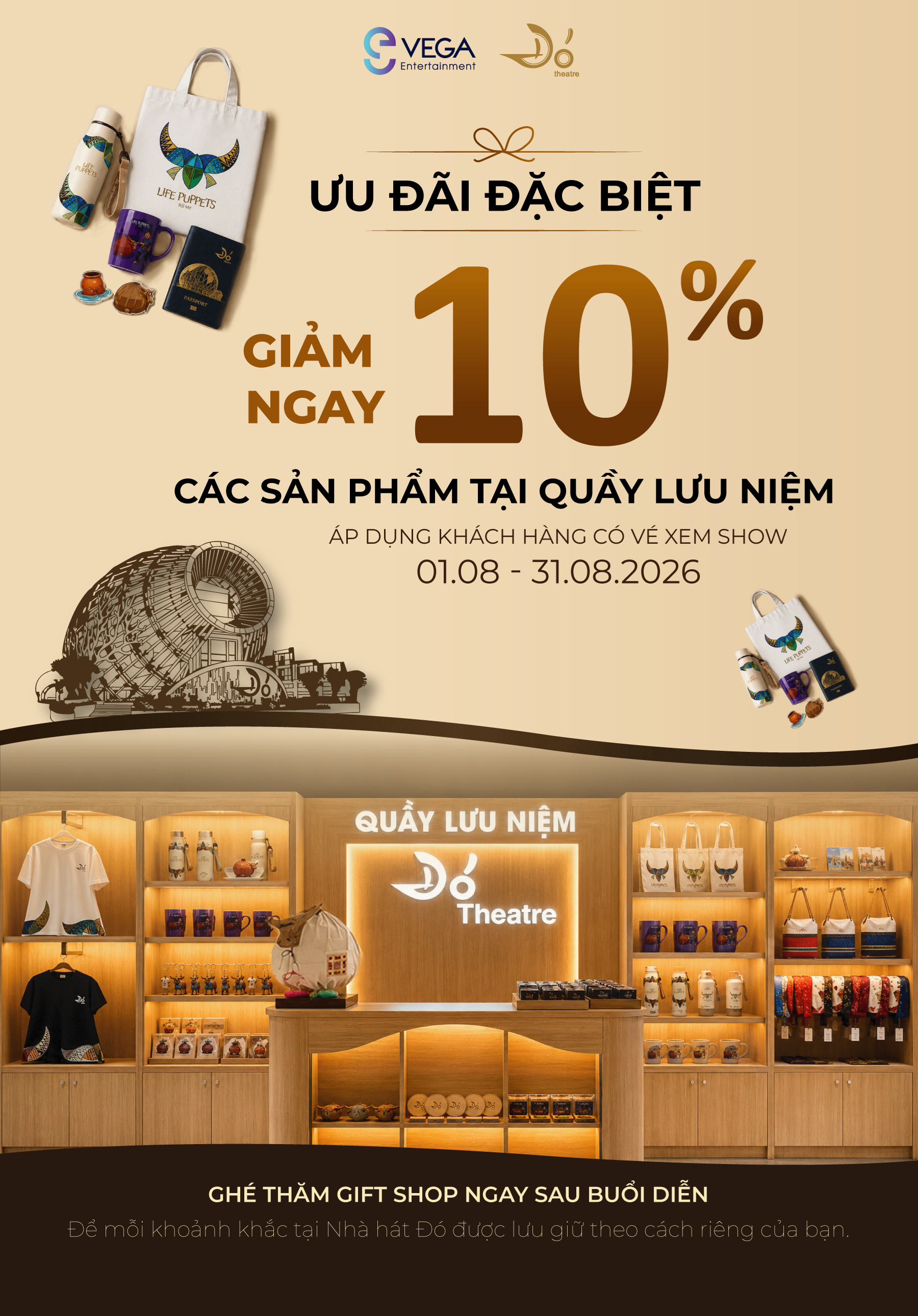 ƯU ĐÃI 10% QUẦY LƯU NIỆM  MANG MỘT PHẦN KÝ ỨC ĐÓ VỀ NHÀ